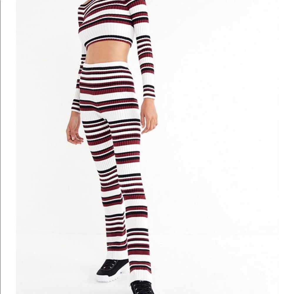 UO Marie Ribbed Puddle Pant